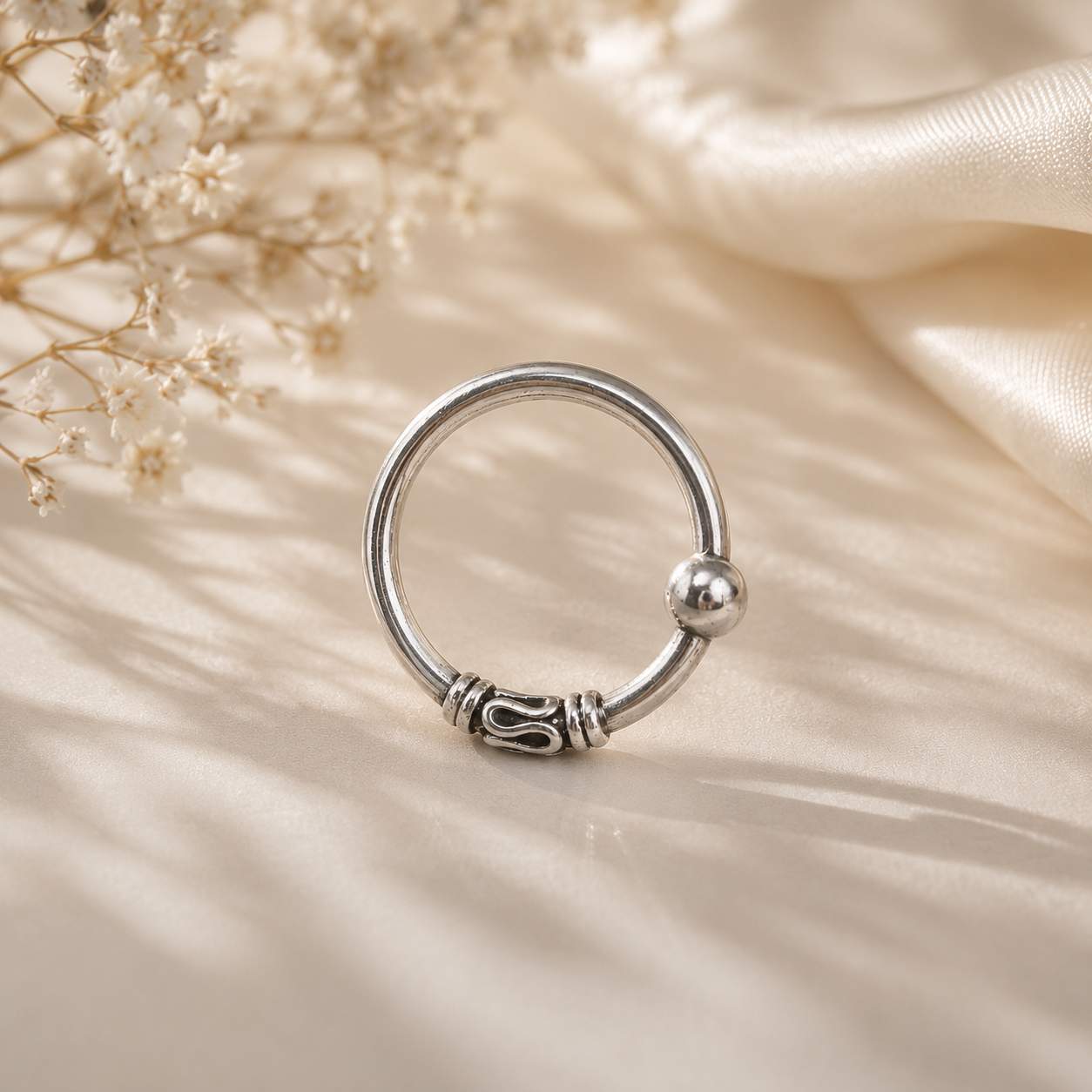 925 Sterling Silver Infinity Charm Open Nose Ring